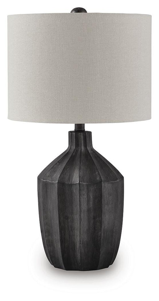 Ashley Furniture Jilton table lamp with a sleek base and fabric shade, ideal for modern living room or bedroom decor.