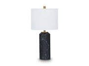 Hanzila Ashley Furniture table lamp with a sleek base and fabric lampshade, ideal for modern home lighting.