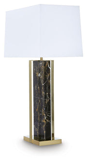 Neonish table lamp by Ashley Furniture with a modern design, featuring a sleek base and colorful illuminated shade.