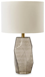 Ashley Furniture Taylor Lamp Set featuring two stylish table lamps with modern bases and neutral lampshades.
