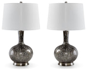 Ashley Furniture Tenslow Lamp Set with two stylish table lamps featuring neutral-colored shades and modern design.
