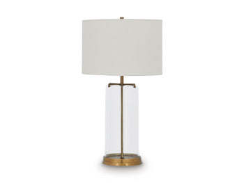 Ashley Furniture Gizeh Table Lamp with a sleek base and fabric shade, ideal for modern living room or bedroom decor.