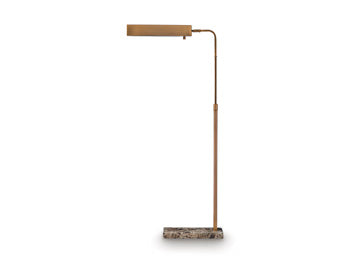 Ashley Furniture Yafe floor lamp with a sleek design, featuring a tall stand and a modern lampshade.