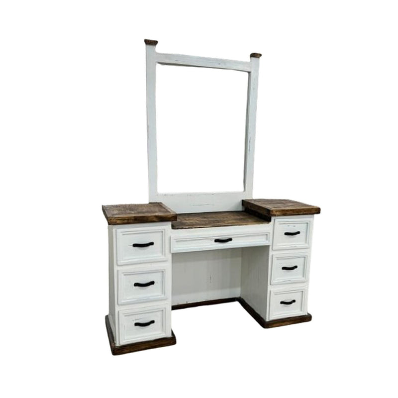 Vanity W/7 Drawers And Mirror