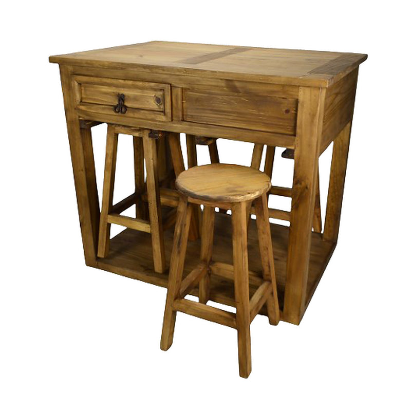 Kitchen Island (W/Four Stools)