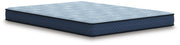Ashley Furniture Peak 2.0 Bonnell hybrid mattress with layered design, shown from an angled side view, highlighting its plush surface.
