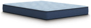 Ashley Furniture Peak 2.0 10 Hybrid Mattress shown from an angle, featuring its plush surface and supportive hybrid design.