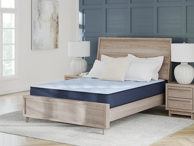 Ashley Furniture Peak 2.0 10 Hybrid Mattress showing plush top surface and supportive hybrid design for comfortable sleep.