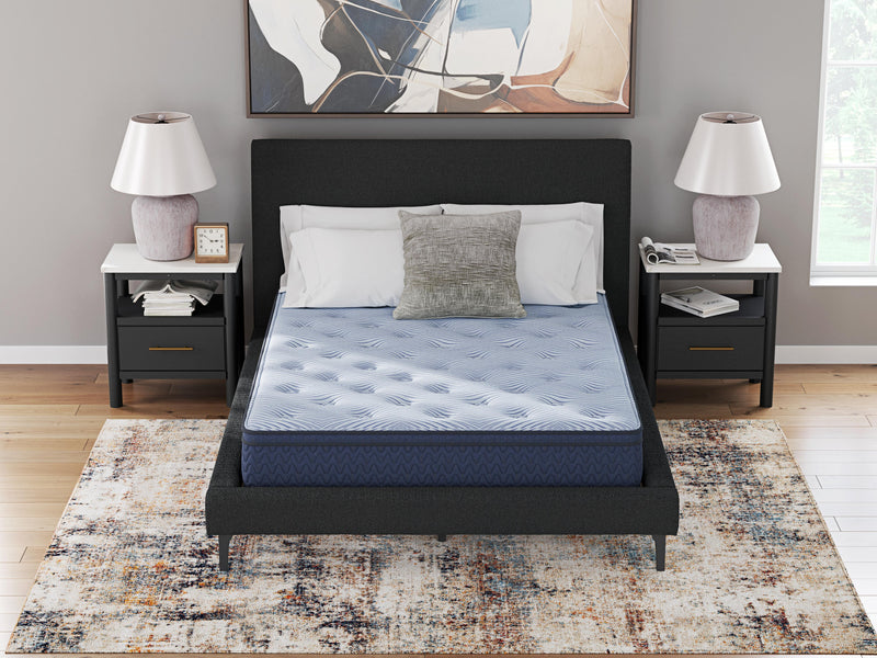 Ashley Furniture Peak 2.0 12 Hybrid Mattress with plush fabric cover and supportive hybrid design, shown in a close-up view.