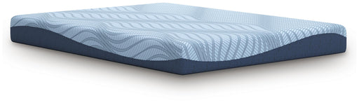 Ashley Furniture Peak 2.0 8-inch memory foam mattress shown from an angled view, highlighting its plush surface and supportive design.