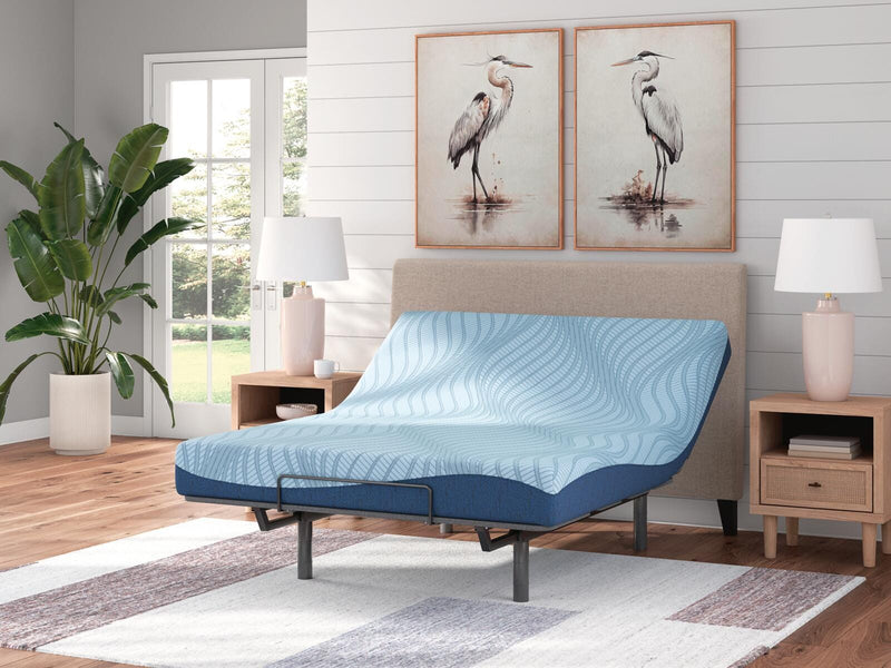 Ashley Furniture Peak 2.0 8-inch memory foam mattress with plush surface and supportive design, shown in horizontal view.