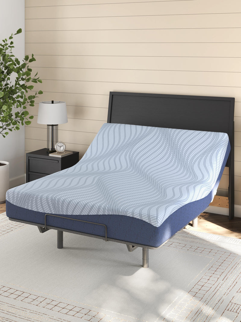 Ashley Furniture Peak 2.0 10-inch memory foam mattress with plush surface and supportive design, ideal for comfortable sleep.