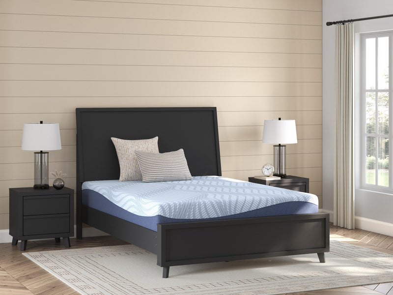 Ashley Furniture Peak 2.0 10-inch memory foam mattress with plush surface and supportive layers, ideal for comfortable sleep.