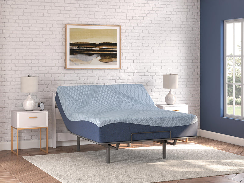 Ashley Furniture Peak 2.0 12 Memory Foam Mattress with plush surface and supportive layers, shown in horizontal view.
