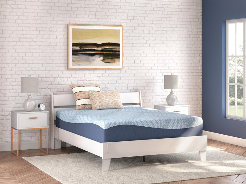 Ashley Furniture Peak 2.0 12-inch memory foam mattress with plush surface and supportive design, ideal for comfortable sleep.
