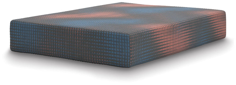 Ashley Furniture 13-inch hybrid hot buy mattress shown from an angled side view, showcasing the mattress surface and construction.