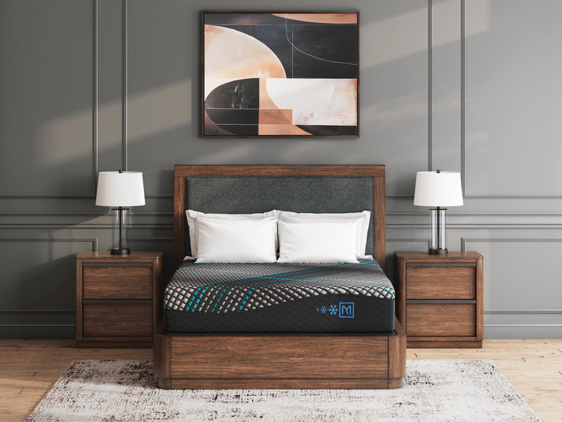 Ashley Furniture Millennium 2.0 Foam 12-inch memory foam mattress with plush surface and supportive layers, shown on a bed frame.