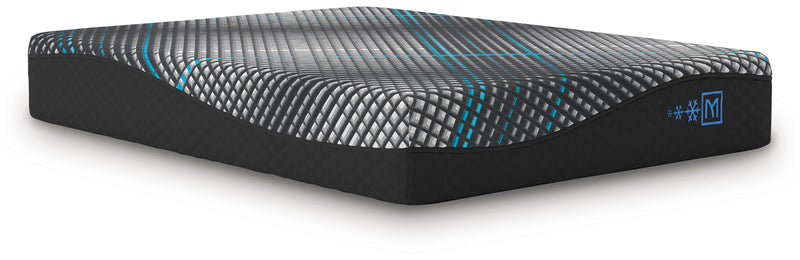 Ashley Furniture Millennium 2.0 Hybrid 14-inch innerspring mattress with quilted top and supportive layers, shown from an angled view.