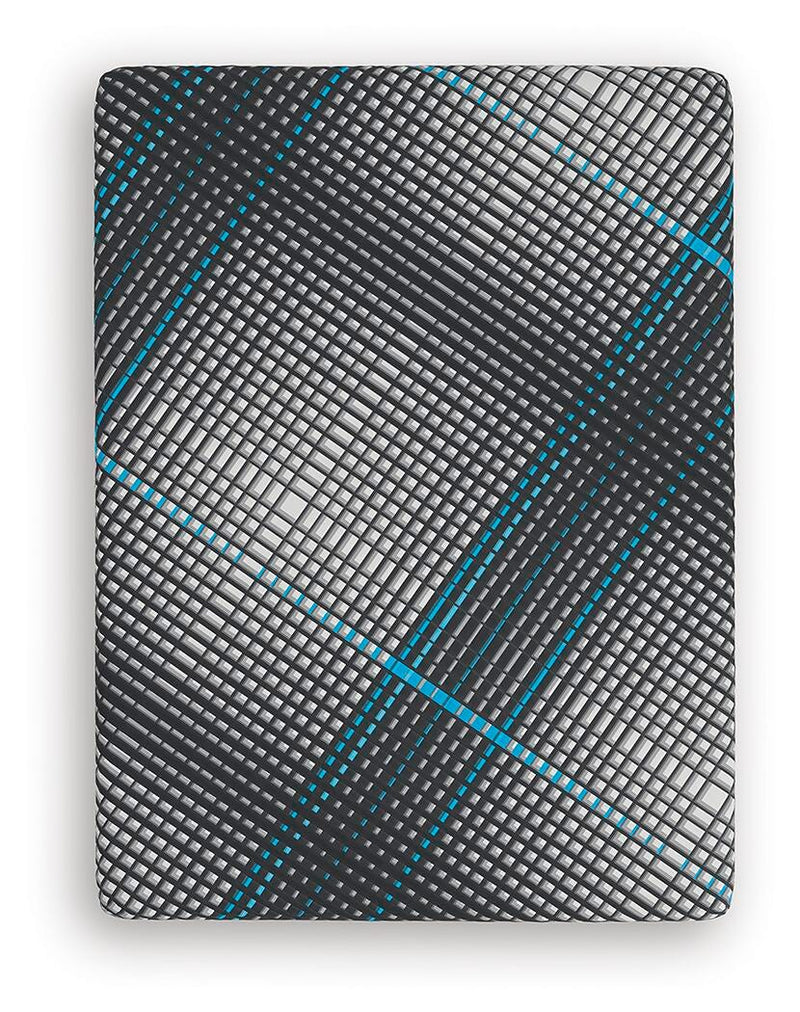 Ashley Furniture Millennium 2.0 Hybrid 16-inch mattress with plush top and supportive layers, shown in a close-up view.