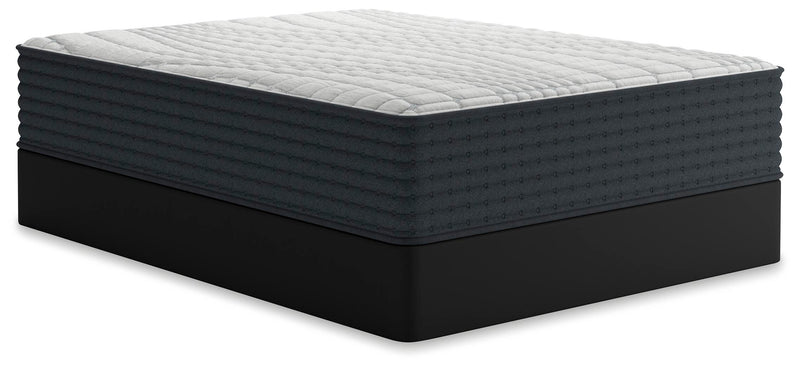Ashley Furniture Hybrid 1300 Mattress angled view showing plush top and supportive base, ideal for comfort and sleep quality.