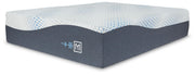 Ashley Furniture Millennium Luxury Plush Gel Latex Hybrid Mattress, showing the plush surface and hybrid design in a bedroom setting.