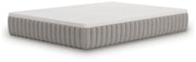 Ashley Furniture Terra Sleep Firm Hybrid Mattress shown from an angle, highlighting its supportive design and plush surface.