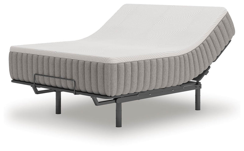 Ashley Furniture Terra Sleep Soft Hybrid Mattress shown from an angled side view, highlighting the plush surface and supportive design.