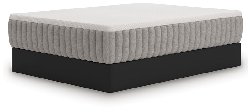 Ashley Furniture Terra Sleep Soft Hybrid Mattress viewed from an angle showing plush surface and supportive design.