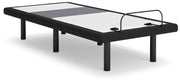 Ashley Furniture Best Base with lumbar support and adjustable audio features, shown in a sleek black adjustable bed frame.