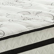 Ashley Furniture Chime 10-inch hybrid mattress in a box with plush white cover and supportive foam and coil layers.