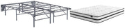 Ashley Furniture Chime 10-inch hybrid mattress set with plush fabric cover and supportive construction for comfortable sleep.