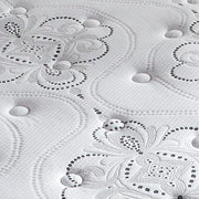 Ashley Furniture Chime 10-inch hybrid mattress in a box, showing the plush fabric cover and hybrid mattress construction.