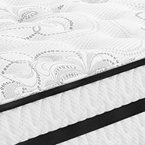 Ashley Furniture Chime 10-inch hybrid mattress set with plush fabric and supportive design, shown in swatch color sample.