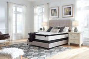 Ashley Furniture Chime 12-inch hybrid mattress in a box, showing the comfortable, layered mattress design with plush fabric cover.