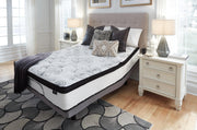 Ashley Furniture Chime 12-inch hybrid mattress in a box, showcasing the plush fabric cover and supportive mattress layers.