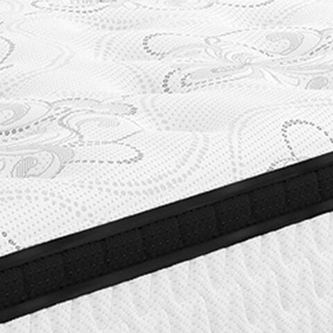 Ashley Furniture Chime 12-inch hybrid mattress in a box, showing the mattress with a plush, quilted surface and supportive layers.