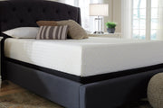 Ashley Furniture Chime 12-inch memory foam mattress in a box, showcasing plush surface and clean design for comfortable sleep.