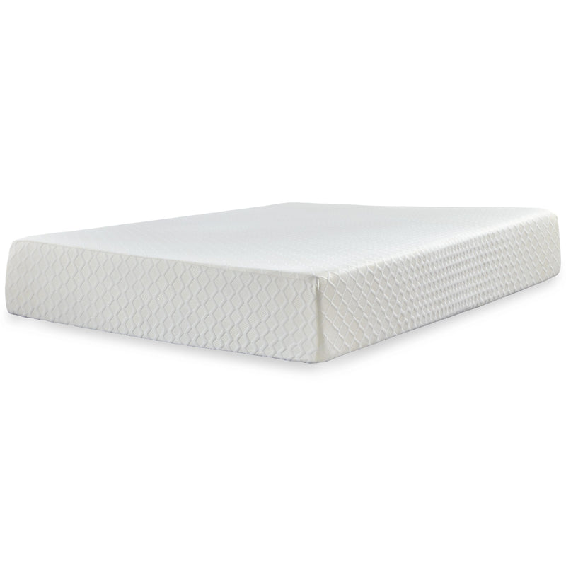 Ashley Furniture Chime 12-inch memory foam mattress in a box, showcasing plush surface and supportive design.
