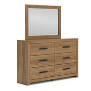 Ashley Furniture Broachmyn dresser with attached mirror, featuring a wooden finish and classic design for bedroom storage and decor.