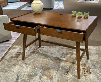 Open view of Ashley Furniture Lyncott 46-inch home office desk with a smooth surface and sturdy wooden frame.