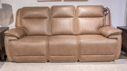 Ashley Furniture Glencroft Power Reclining Sofa with plush cushions and reclining features, shown in a neutral fabric finish.