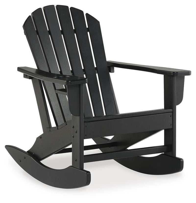 Ashley Furniture Sundown Treasure outdoor seating set with cushioned chairs and table, ideal for patio relaxation.
