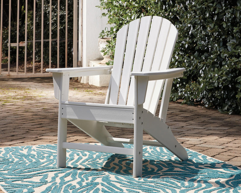 Ashley Furniture Sundown Treasure outdoor seating set with table and chairs, ideal for patio or garden relaxation.