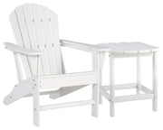 Ashley Furniture Sundown Treasure outdoor seating set with a table and chairs, suitable for patio or garden use.