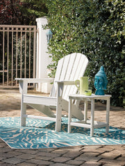 Ashley Furniture Sundown Treasure outdoor seating set with a table and chairs, perfect for garden or patio use.