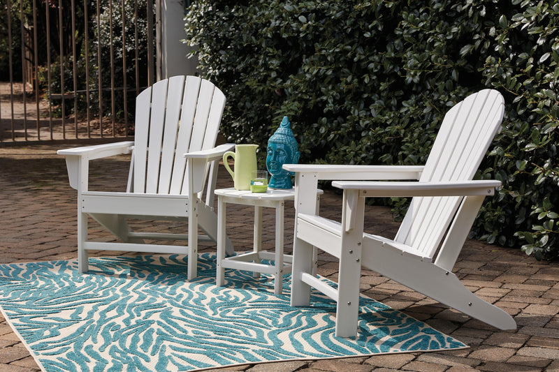 Ashley Furniture Sundown Treasure outdoor seating set with table and chairs, perfect for patio or backyard relaxation.