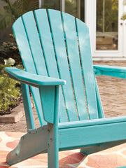 Outdoor Sundown Treasure seating set by Ashley Furniture with a table and chairs, perfect for outdoor gatherings.