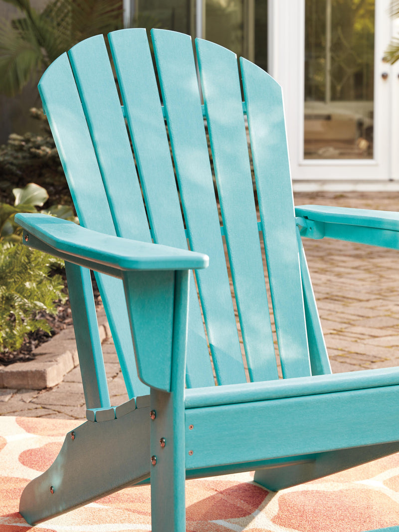 Outdoor Sundown Treasure seating set by Ashley Furniture with a table and chairs, perfect for outdoor gatherings.