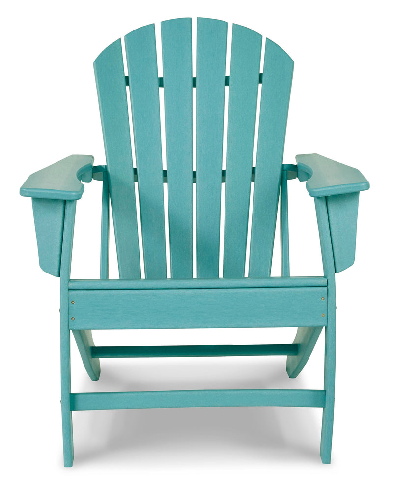 Ashley Furniture Sundown Treasure outdoor seating set with table and chairs, featuring a stylish design for patio relaxation.
