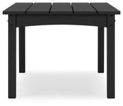 Ashley Furniture Hyland Wave outdoor cocktail table with a sleek, modern design and sturdy construction for outdoor patio use.